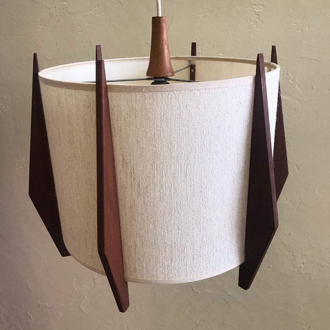 Teak Rocket Style Ceiling Lamp