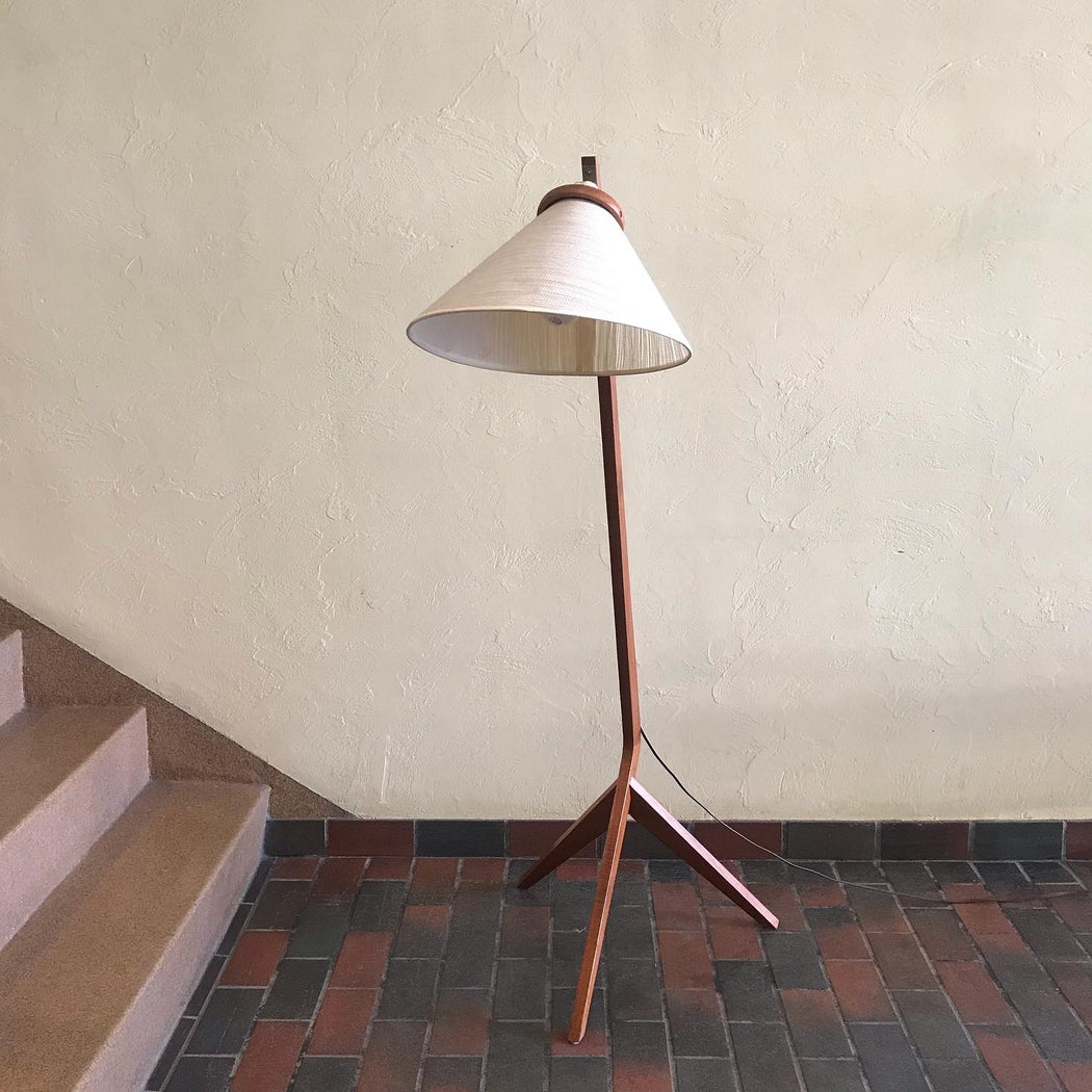 Midcentury Teak Boomerang Floor Lamp