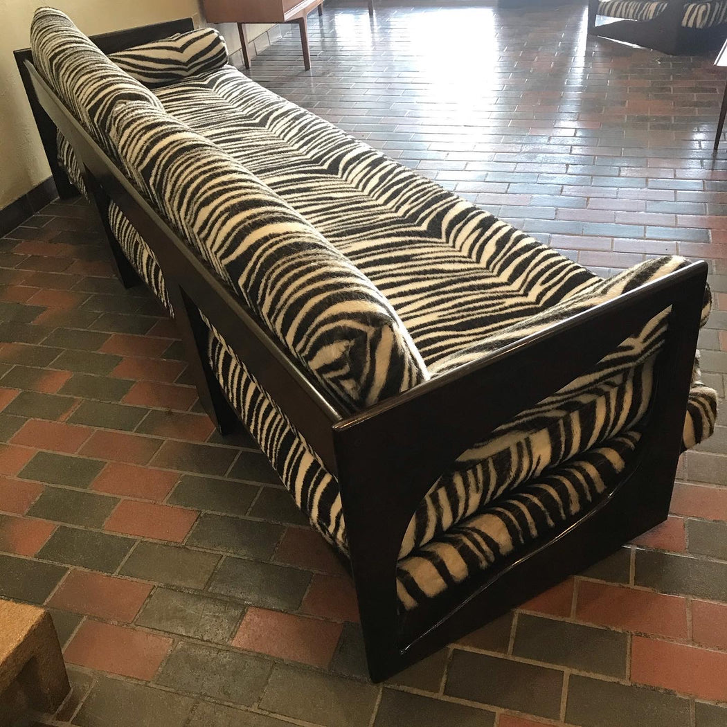 SALE • Vintage Zebra Couch + Chair