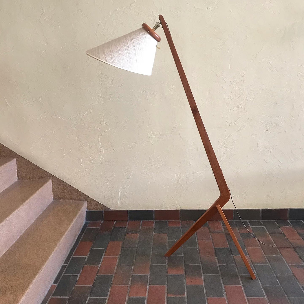 Midcentury Teak Boomerang Floor Lamp