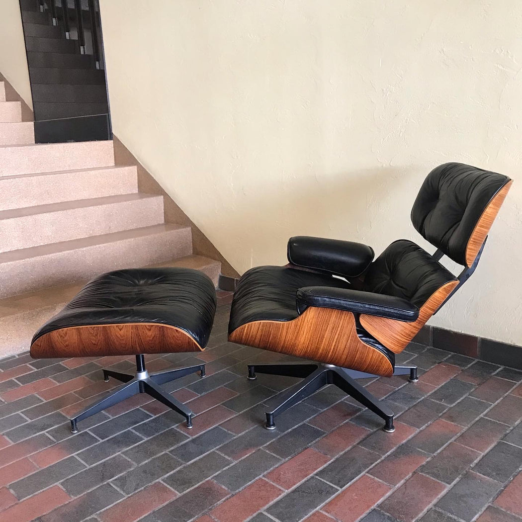 Authentic 1977 Rosewood Eames Lounger + Ottoman