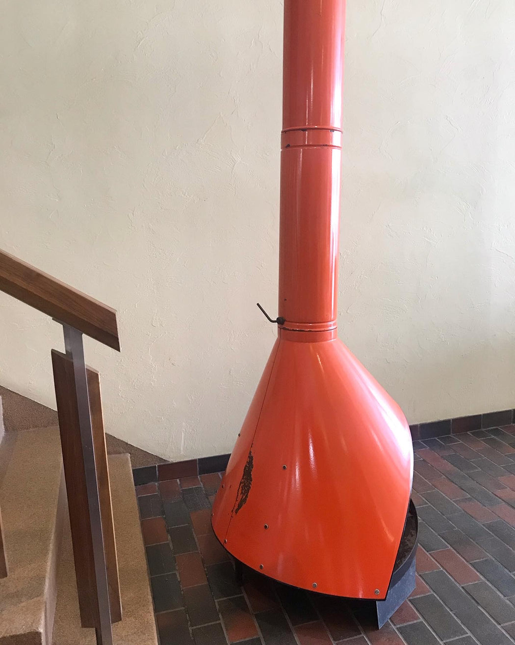 Midcentury Malm Orange Fireplace