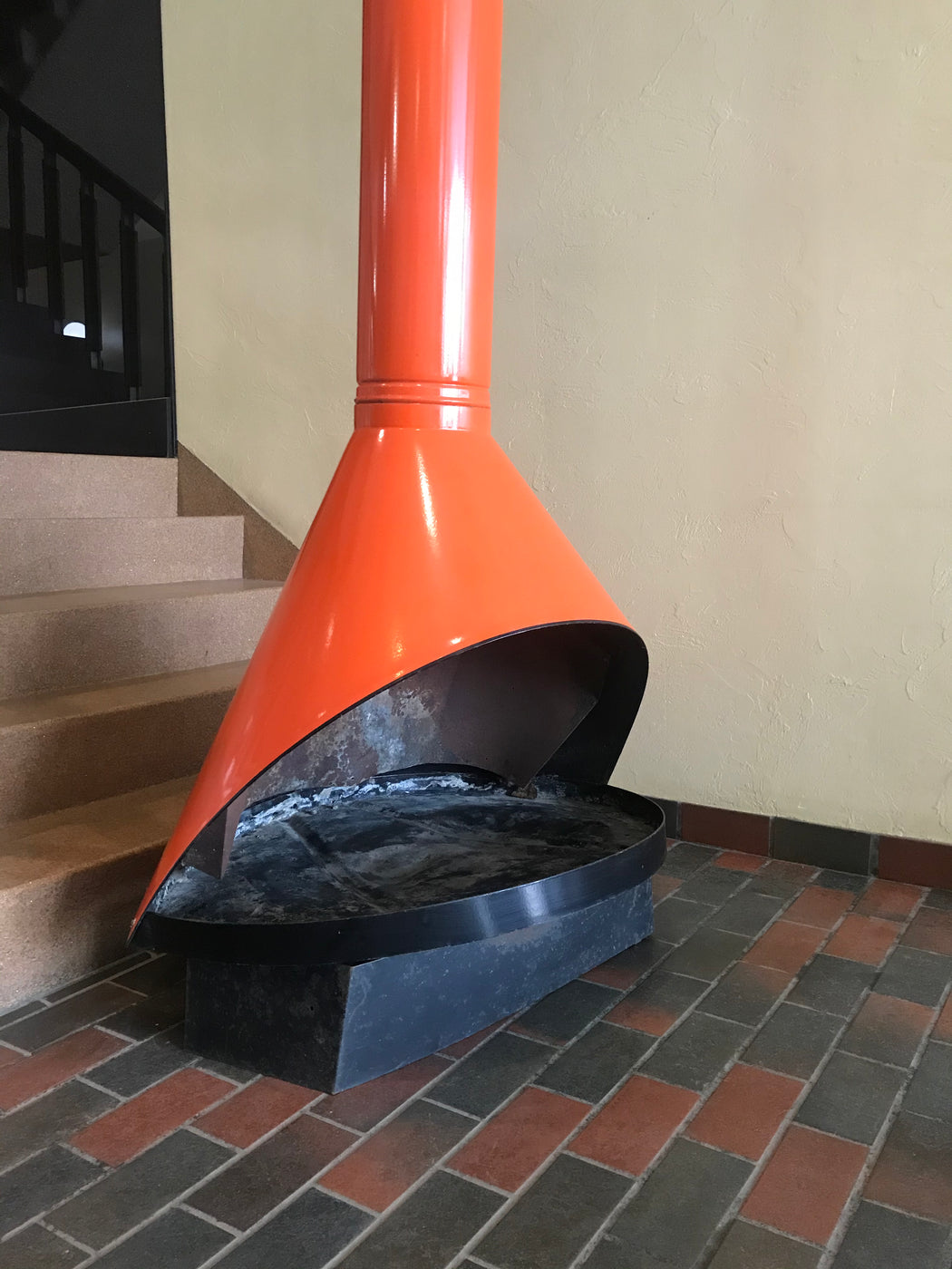 Midcentury Malm Orange Fireplace