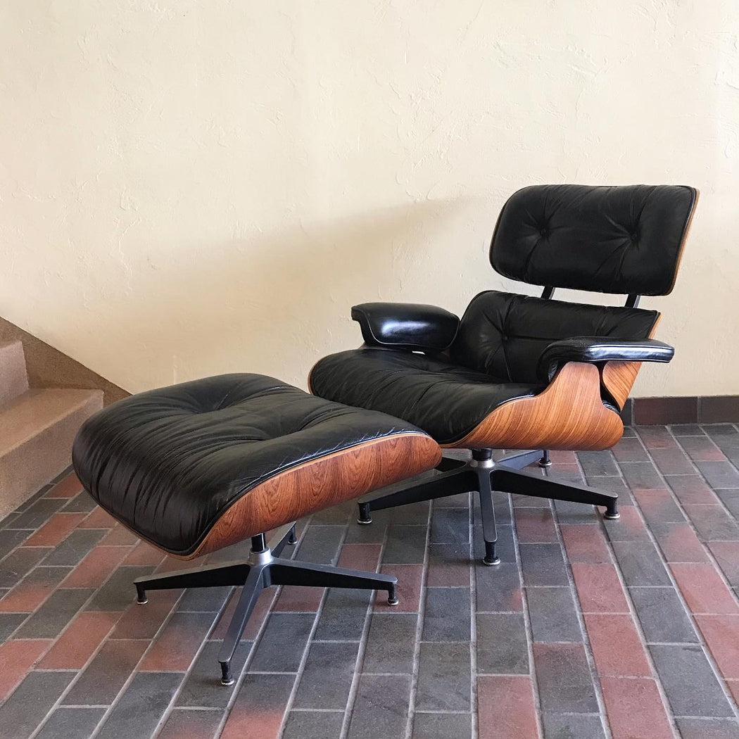 Authentic 1977 Rosewood Eames Lounger + Ottoman