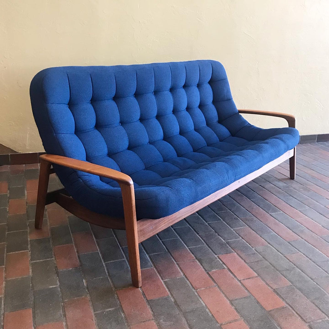 SOLD • Blue R. Huber Scoop Sofa