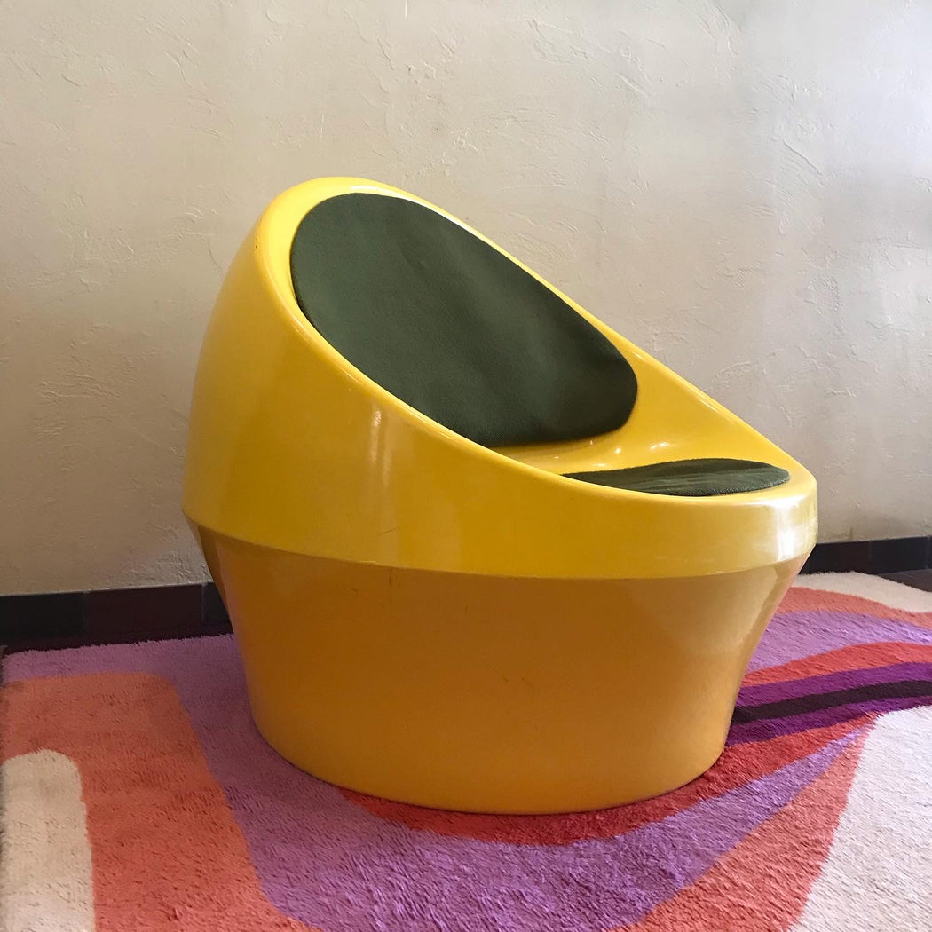 SOLD • Yellow Mod Fibreglass Chair