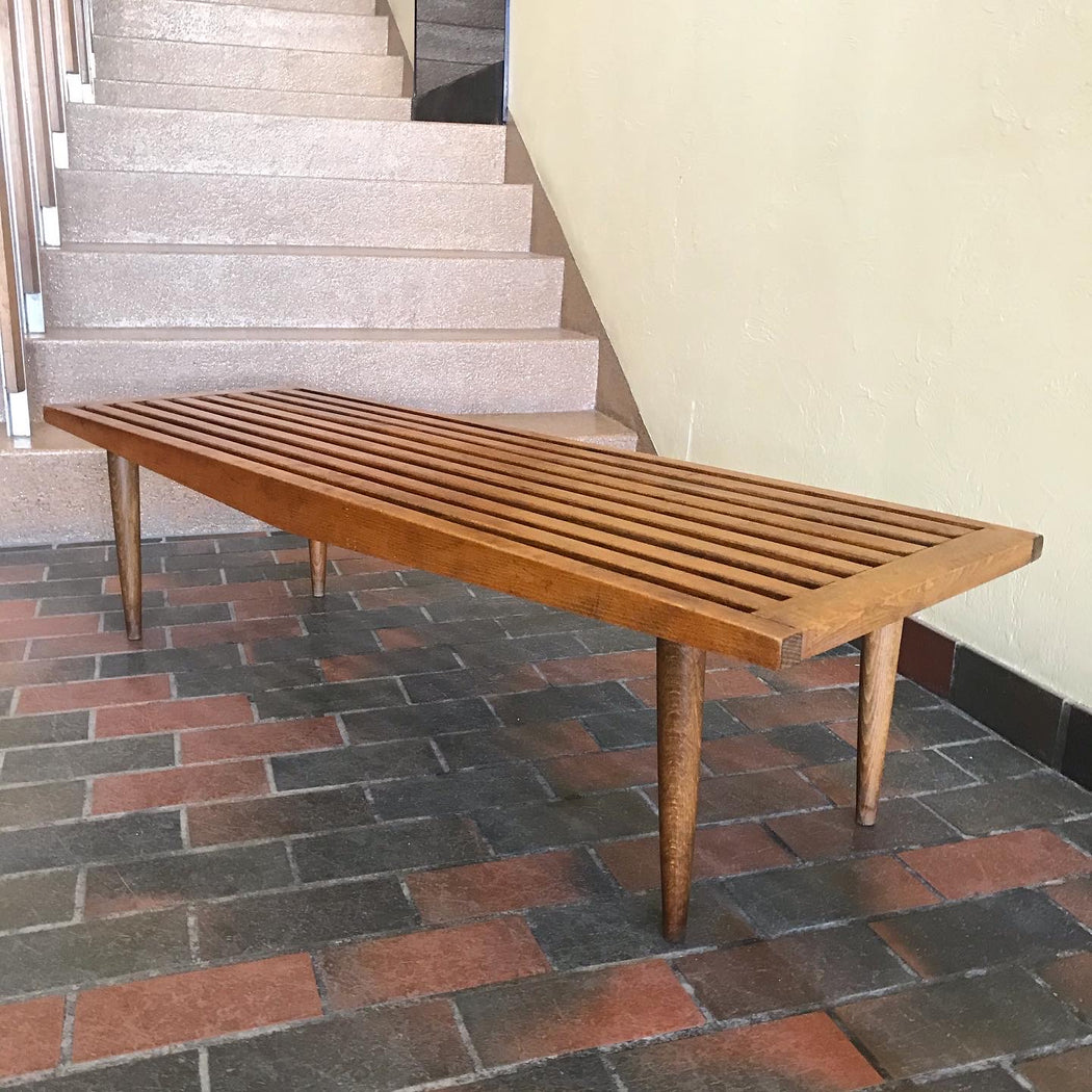SOLD • Walnut Slat Bench
