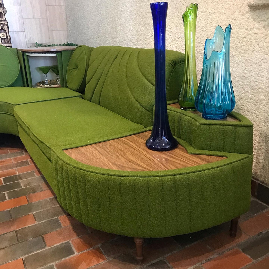 SOLD • Kermit Green Sectional Sofa