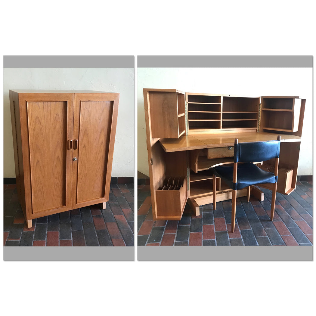 SOLD • Teak Fold Out Desk