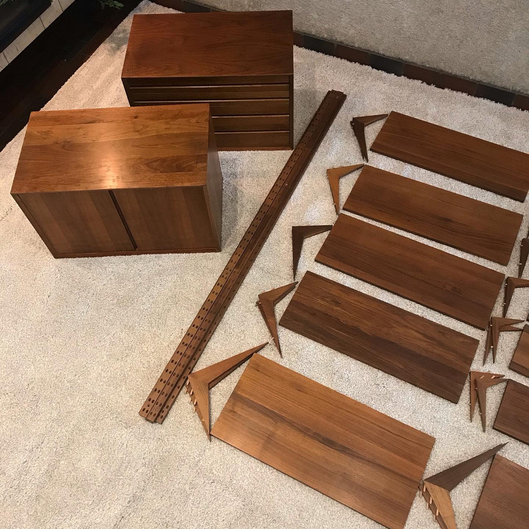 SOLD • Danish Walnut Modular Wall Unit