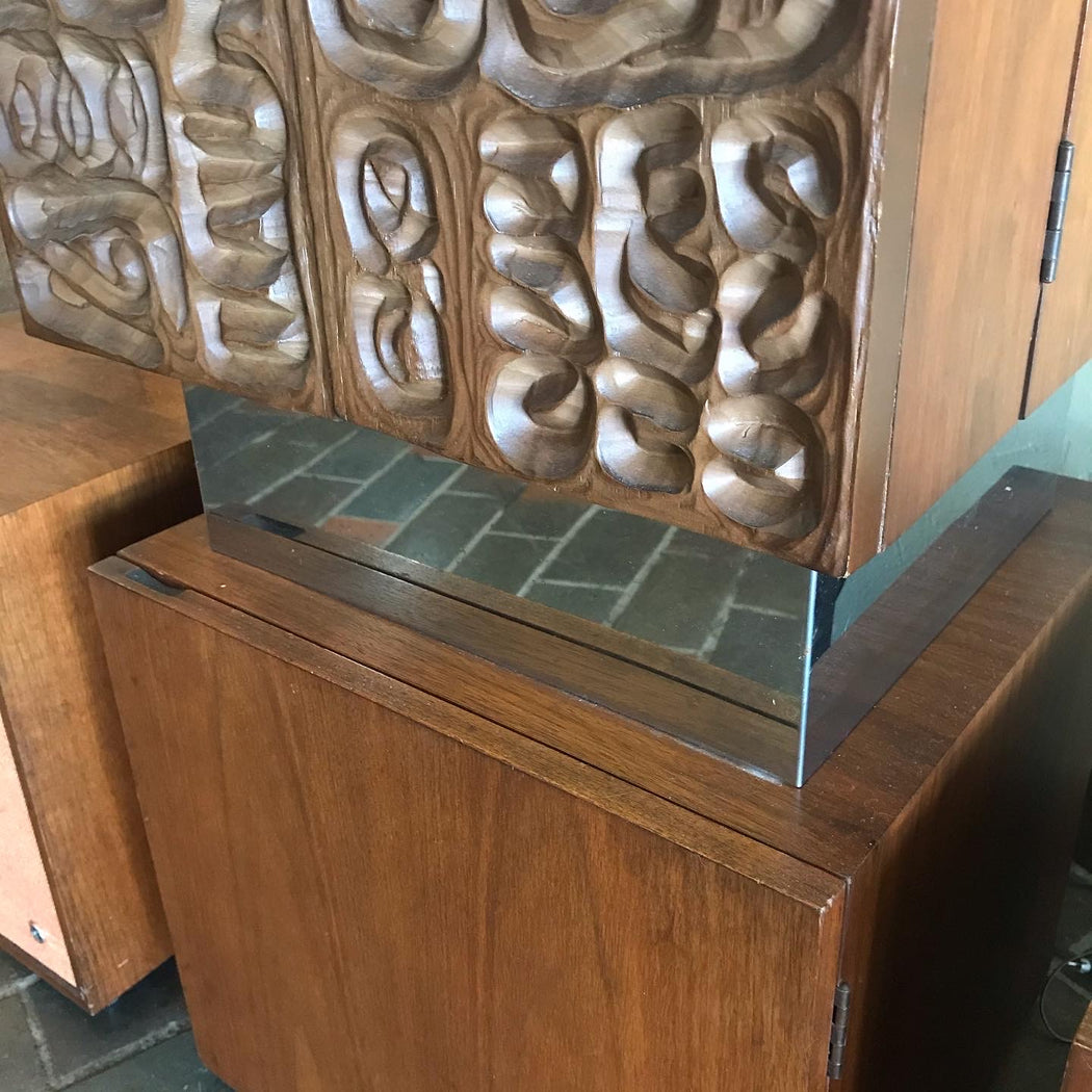 SOLD • Tiki Stereo Bar Cabinet