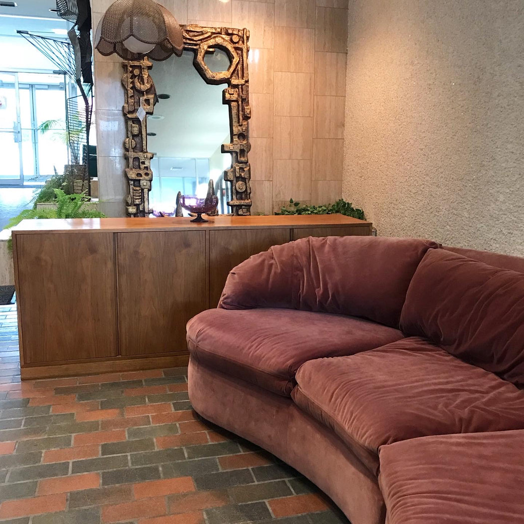 SOLD • Mauve Velvet 1970s Sofa