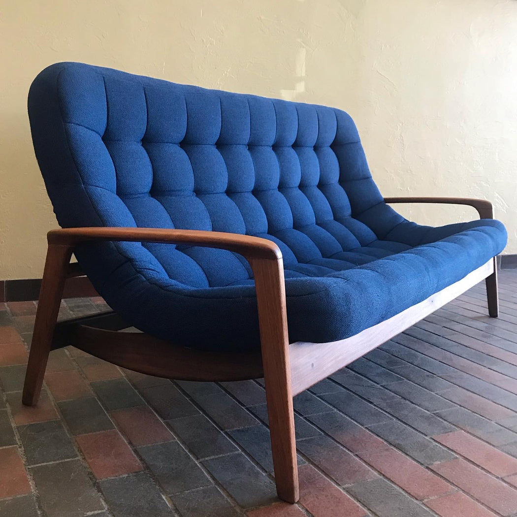 SOLD • Blue R. Huber Scoop Sofa