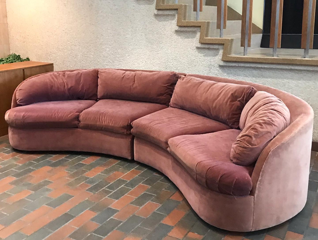 SOLD • Mauve Velvet 1970s Sofa