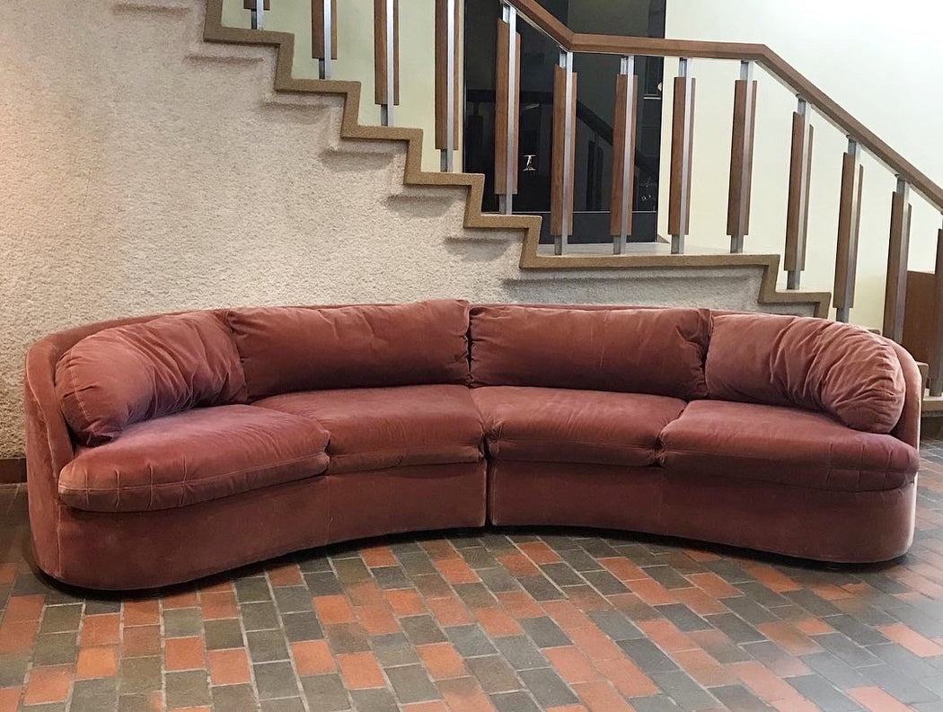 SOLD • Mauve Velvet 1970s Sofa