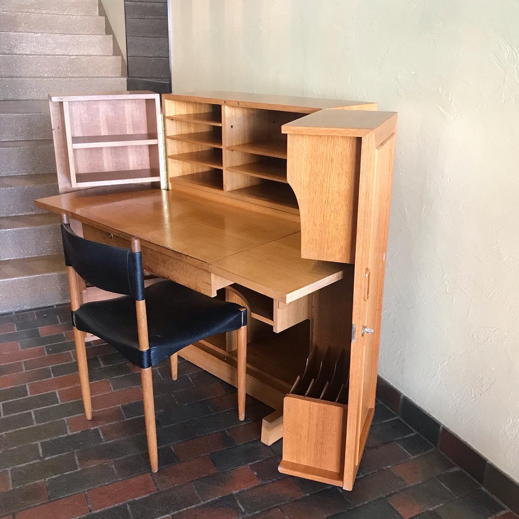 SOLD • Teak Fold Out Desk