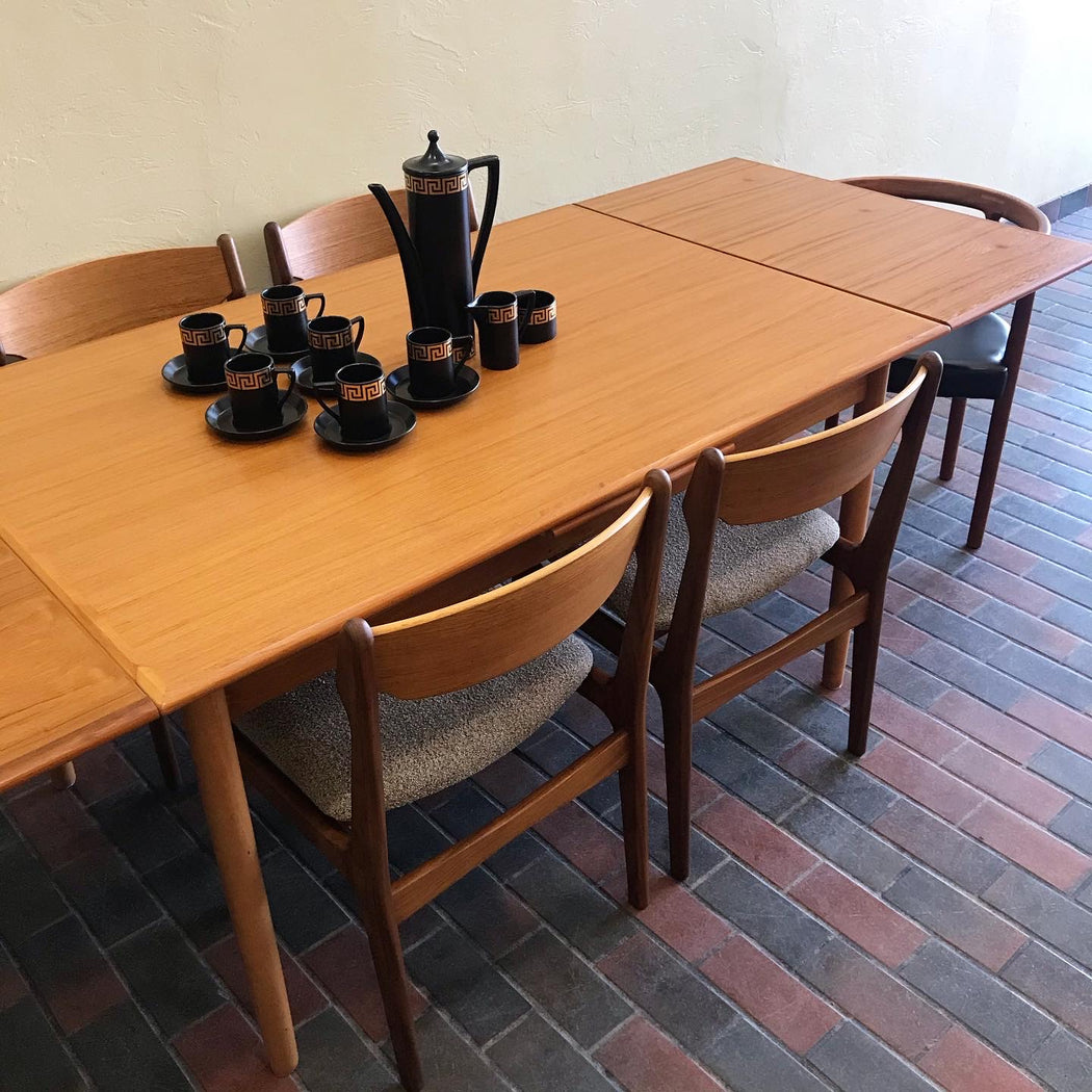 SOLD • Teak Slide Leaf Dining Table