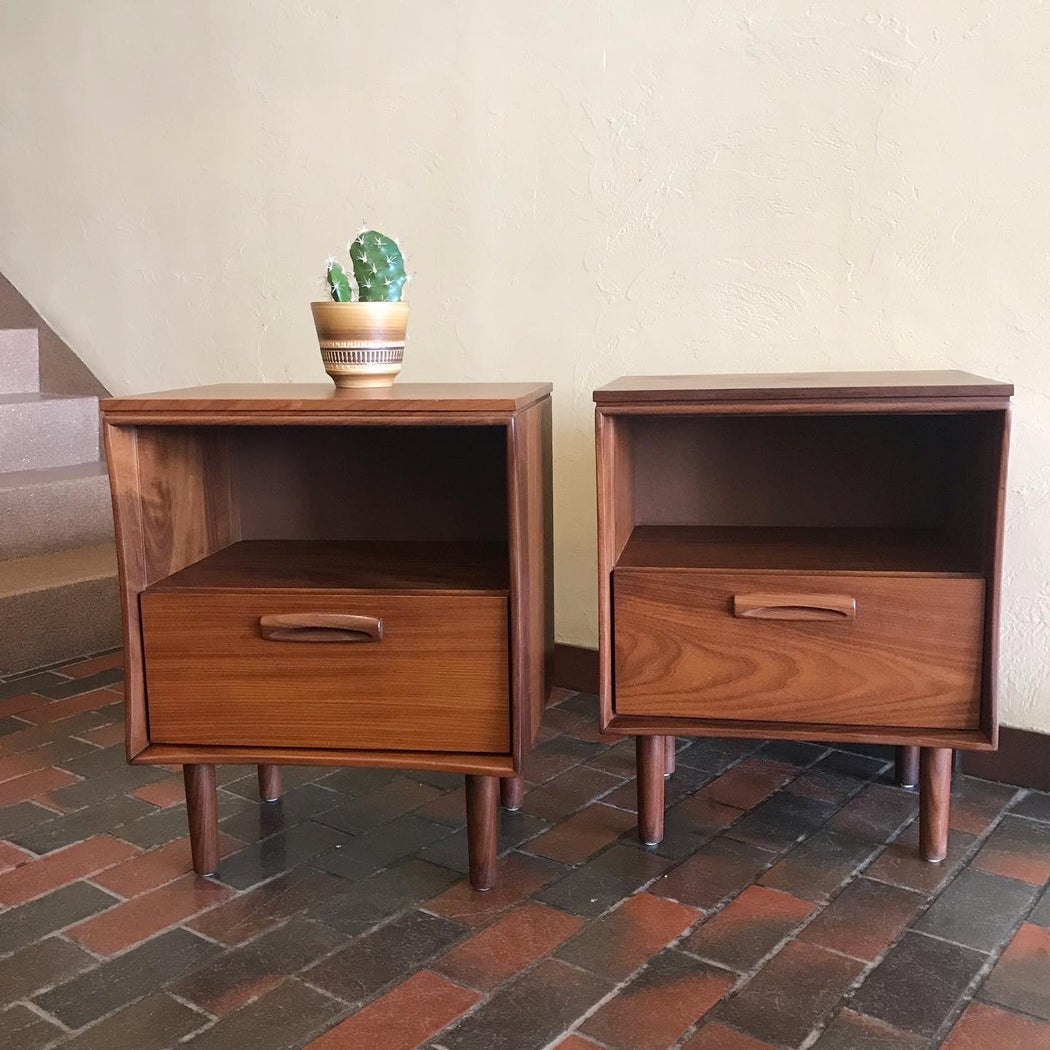 Sold • Jan Kuypers Solid Teak Nightstands