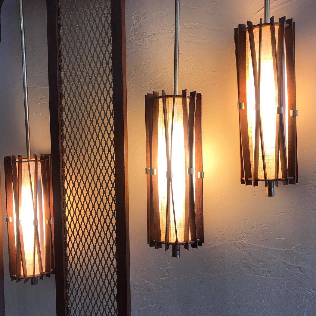 SOLD • Tension Pole Room Divider Lamp