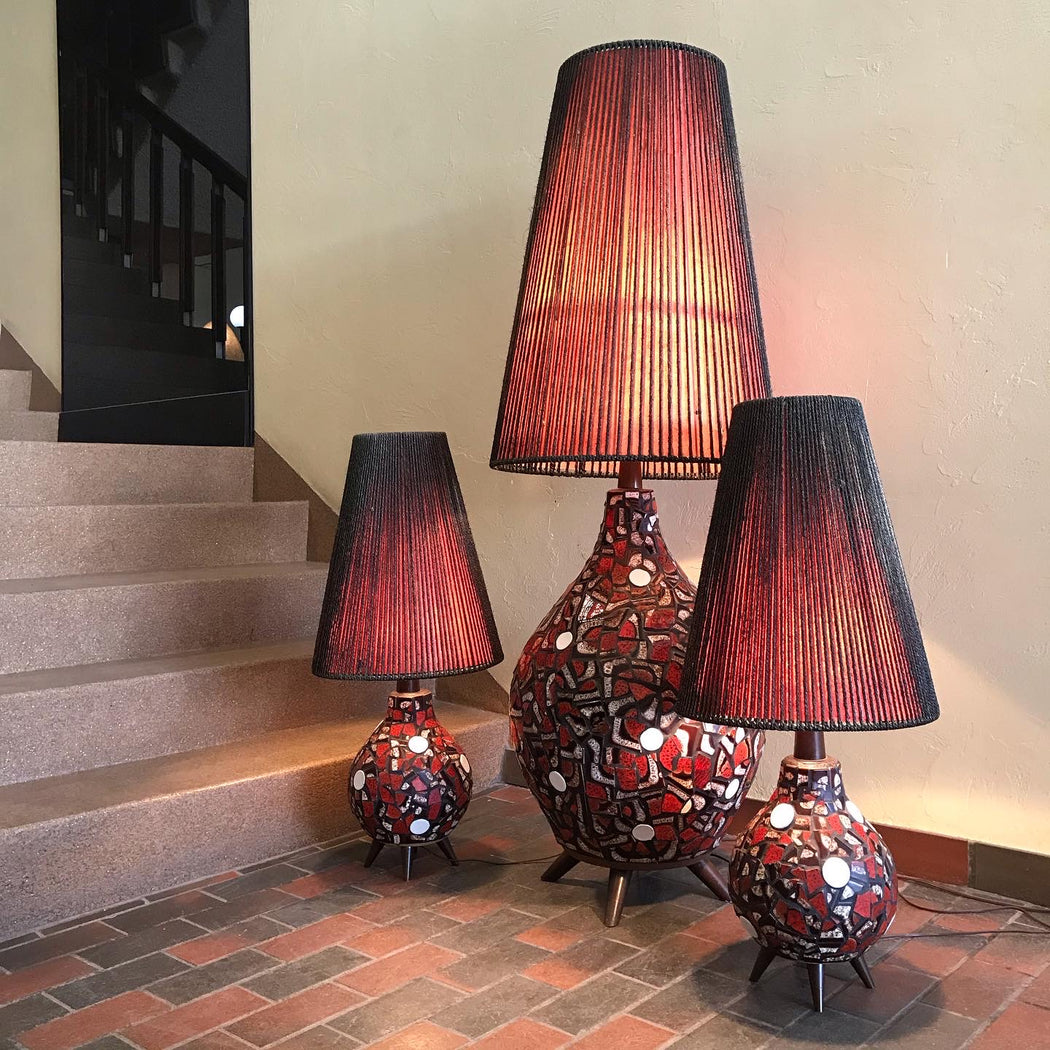 SOLD • Large Chalvignac Mosaic Lamp