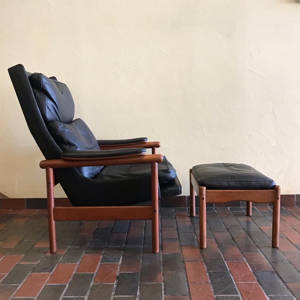 SOLD • Danish Teak + Leather Lounger