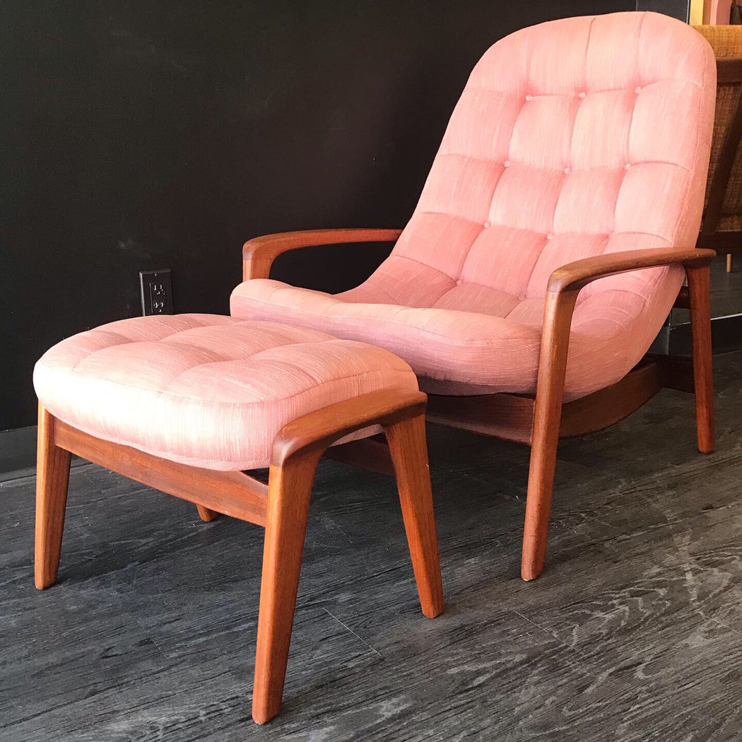 Sold • R. Huber Scoop Chair + Ottoman