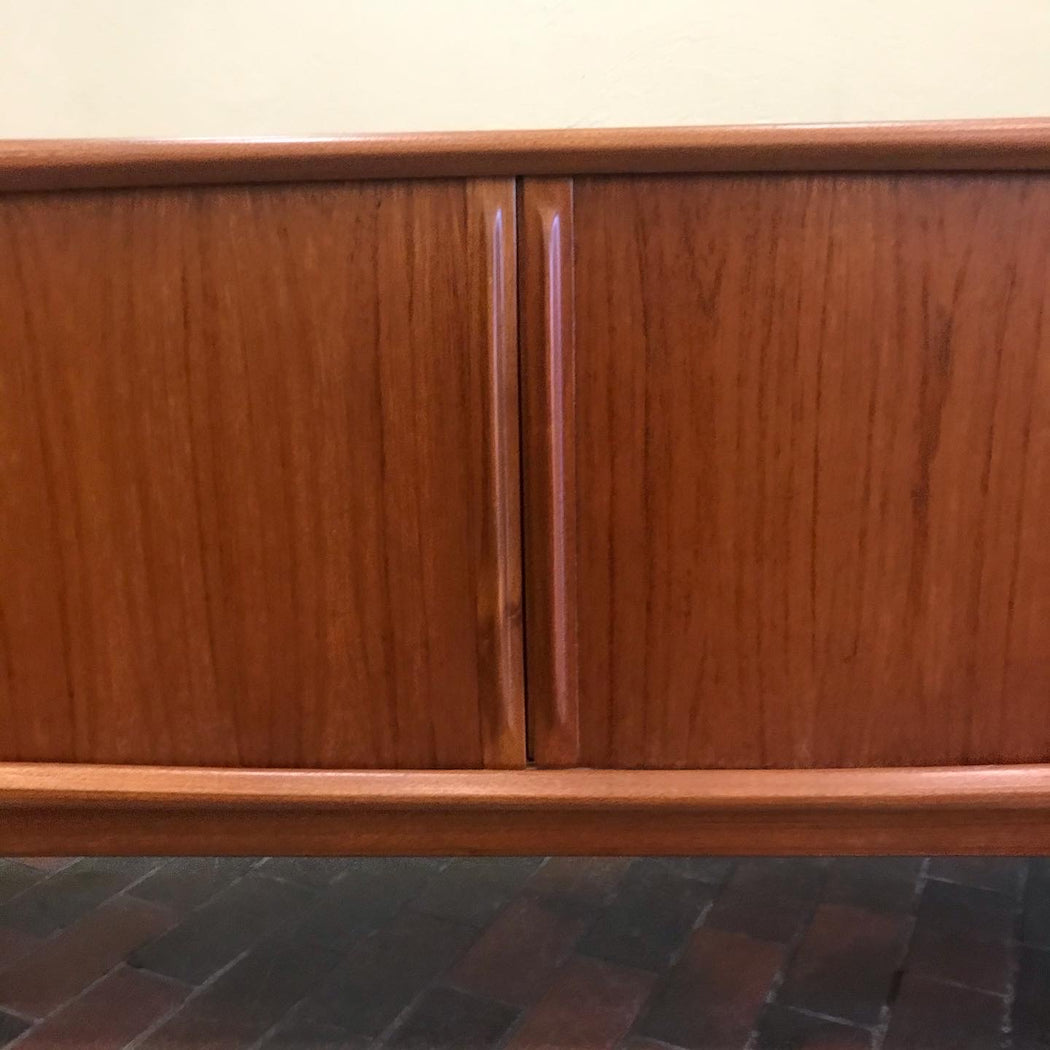 SOLD • Danish Teak Tambour Door Credenza
