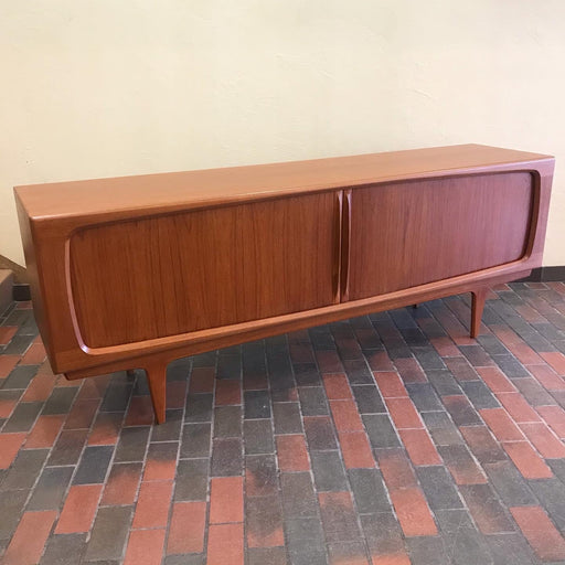 SOLD • Danish Teak Tambour Door Credenza