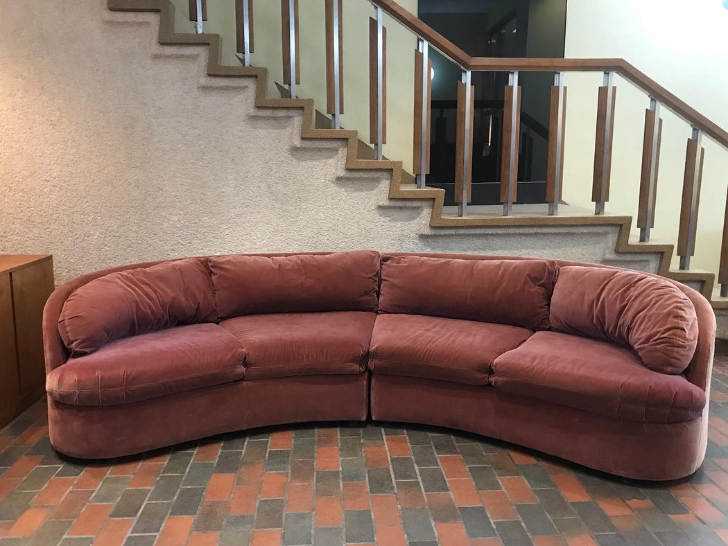 SOLD • Mauve Velvet 1970s Sofa