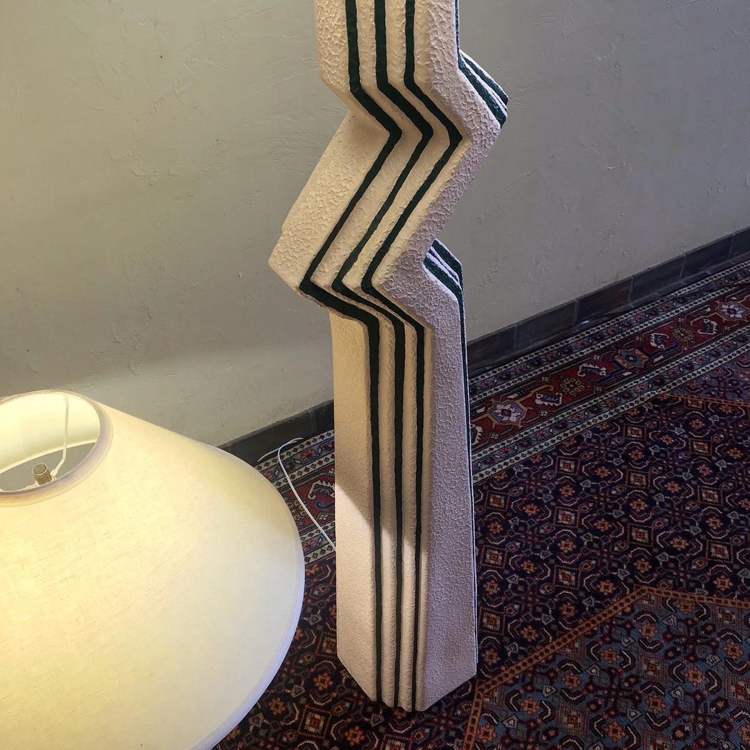 SOLD 80s Ceramic Zig Zag Lamps
