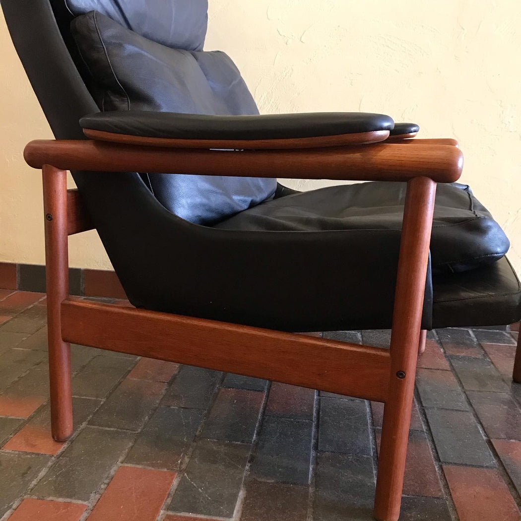 SOLD • Danish Teak + Leather Lounger