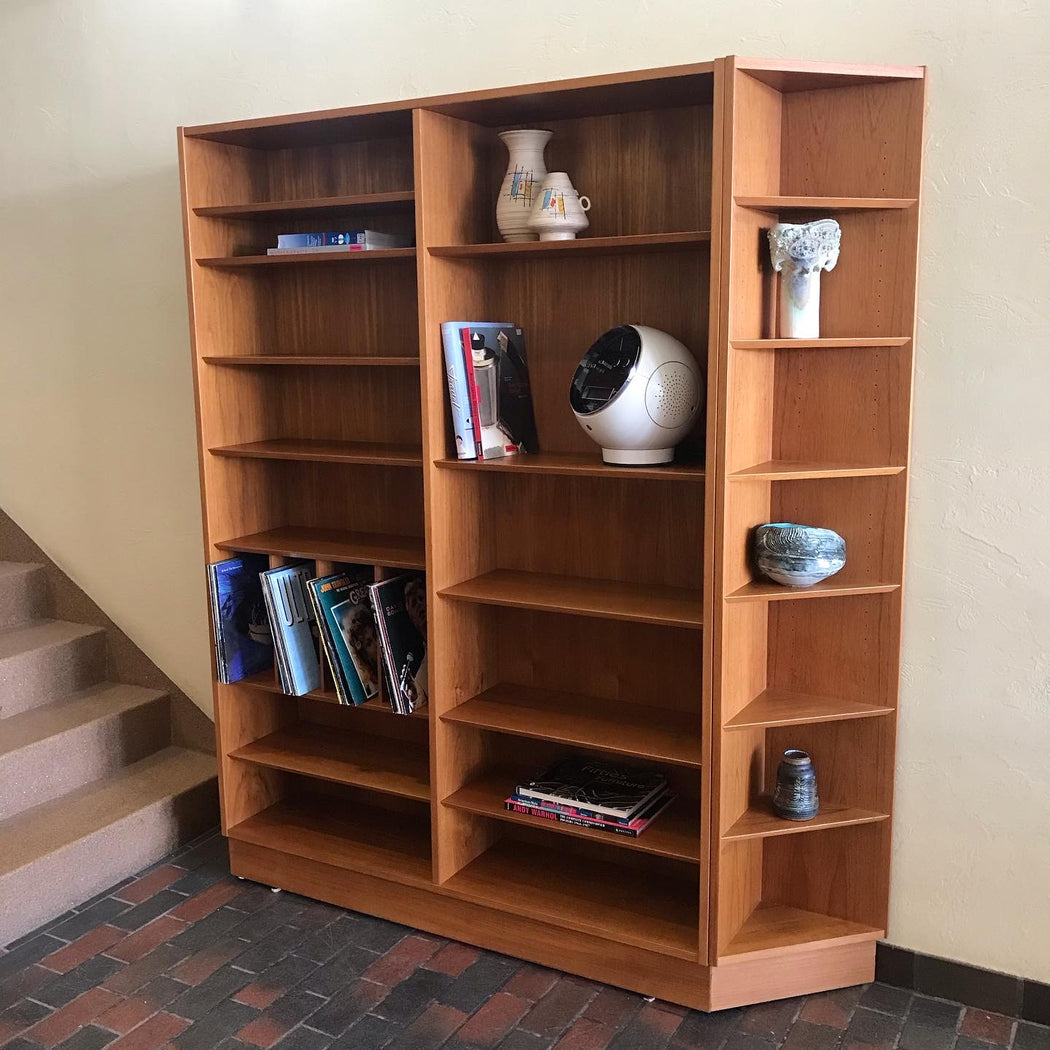 SOLD • Danish Teak Book + Record Shelf