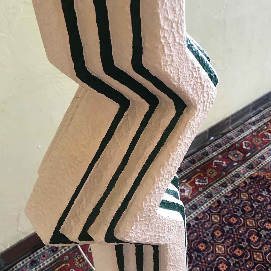 SOLD 80s Ceramic Zig Zag Lamps