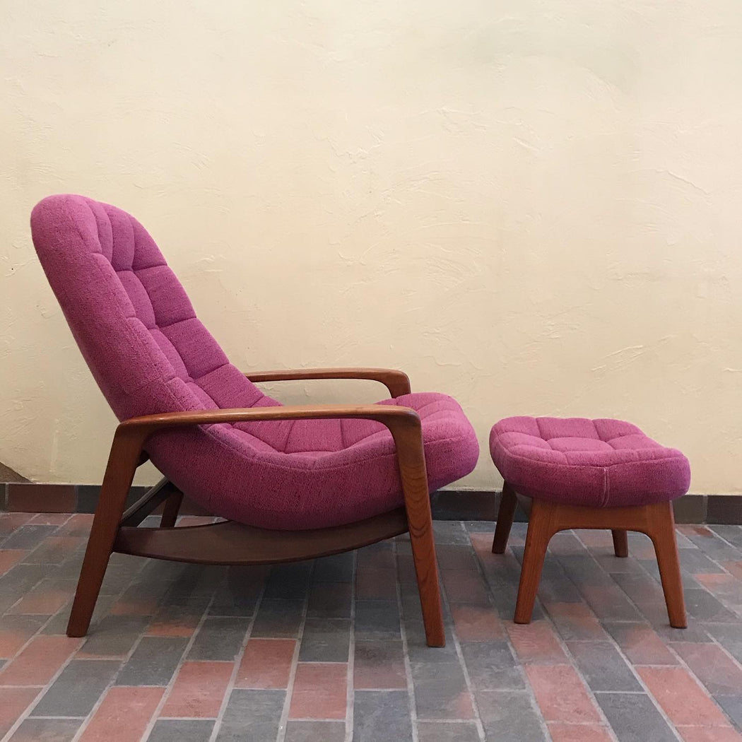 SOLD • R. Huber Scoop Chair + Ottoman