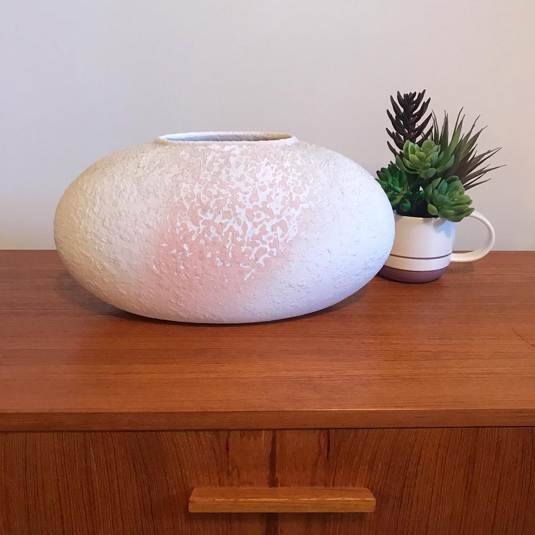 Pink + White Boho Vase