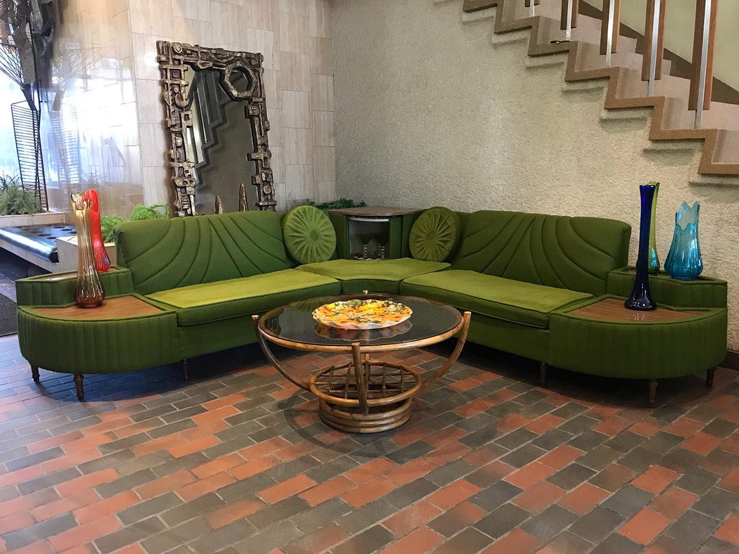 SOLD • Kermit Green Sectional Sofa