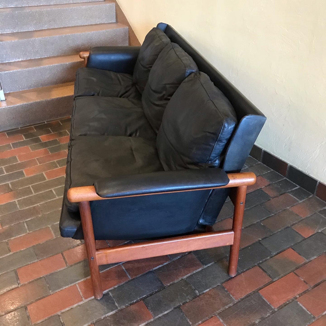 SOLD • Danish Teak + Leather Sofa