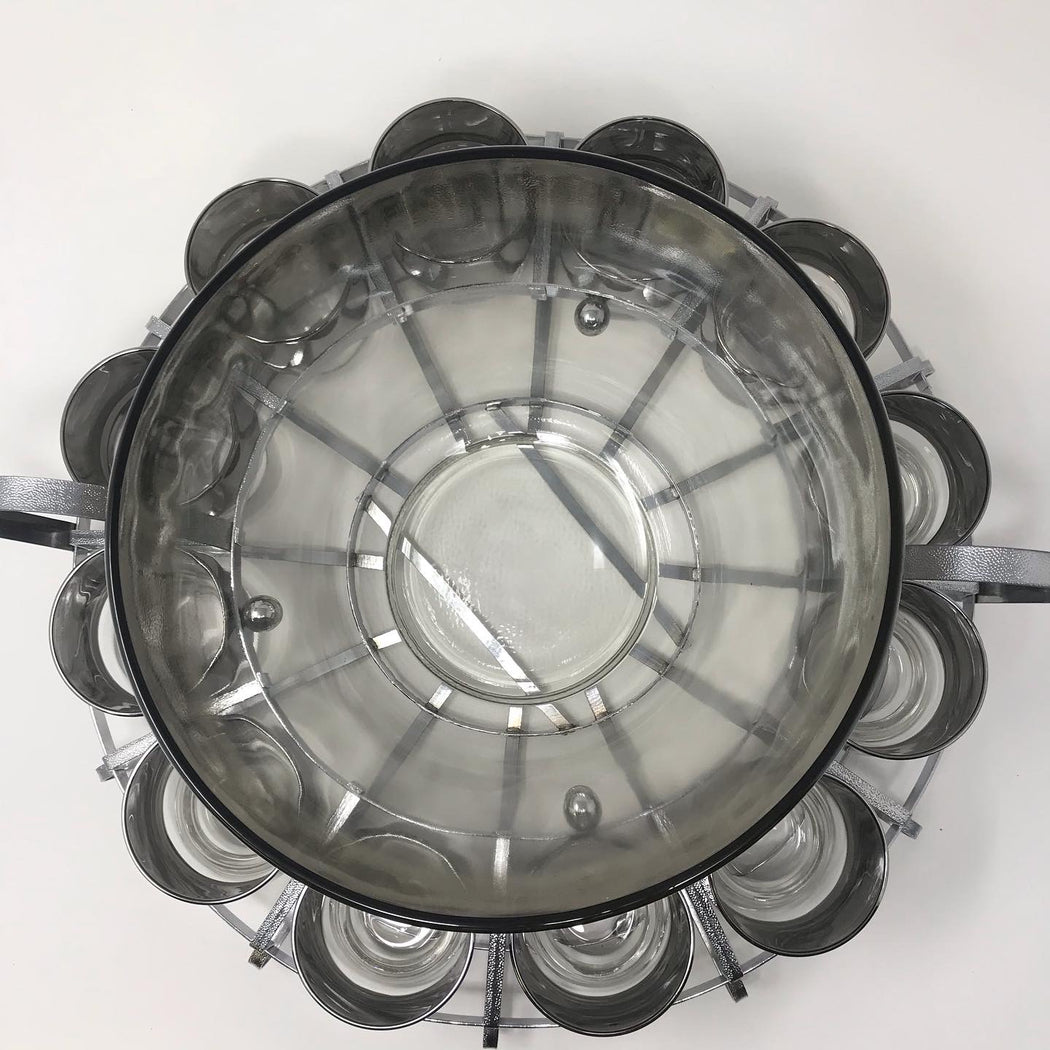 Silver Lustre Punch Bowl Set
