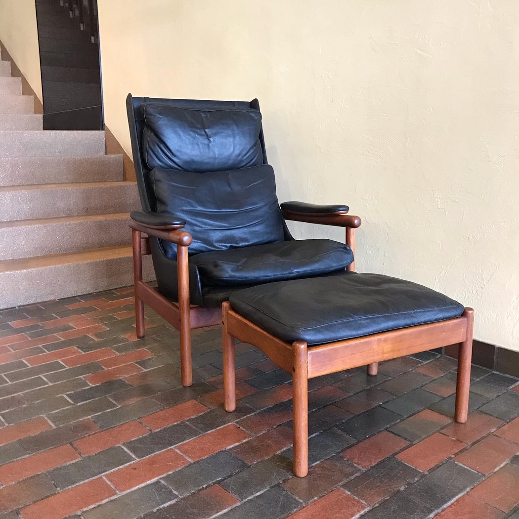 SOLD • Danish Teak + Leather Lounger