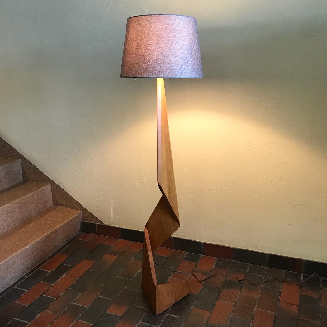 SOLD • Teak Zig Zag Lamp