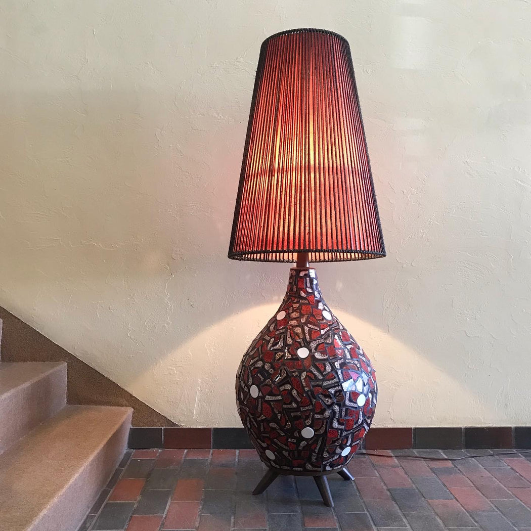 SOLD • Large Chalvignac Mosaic Lamp