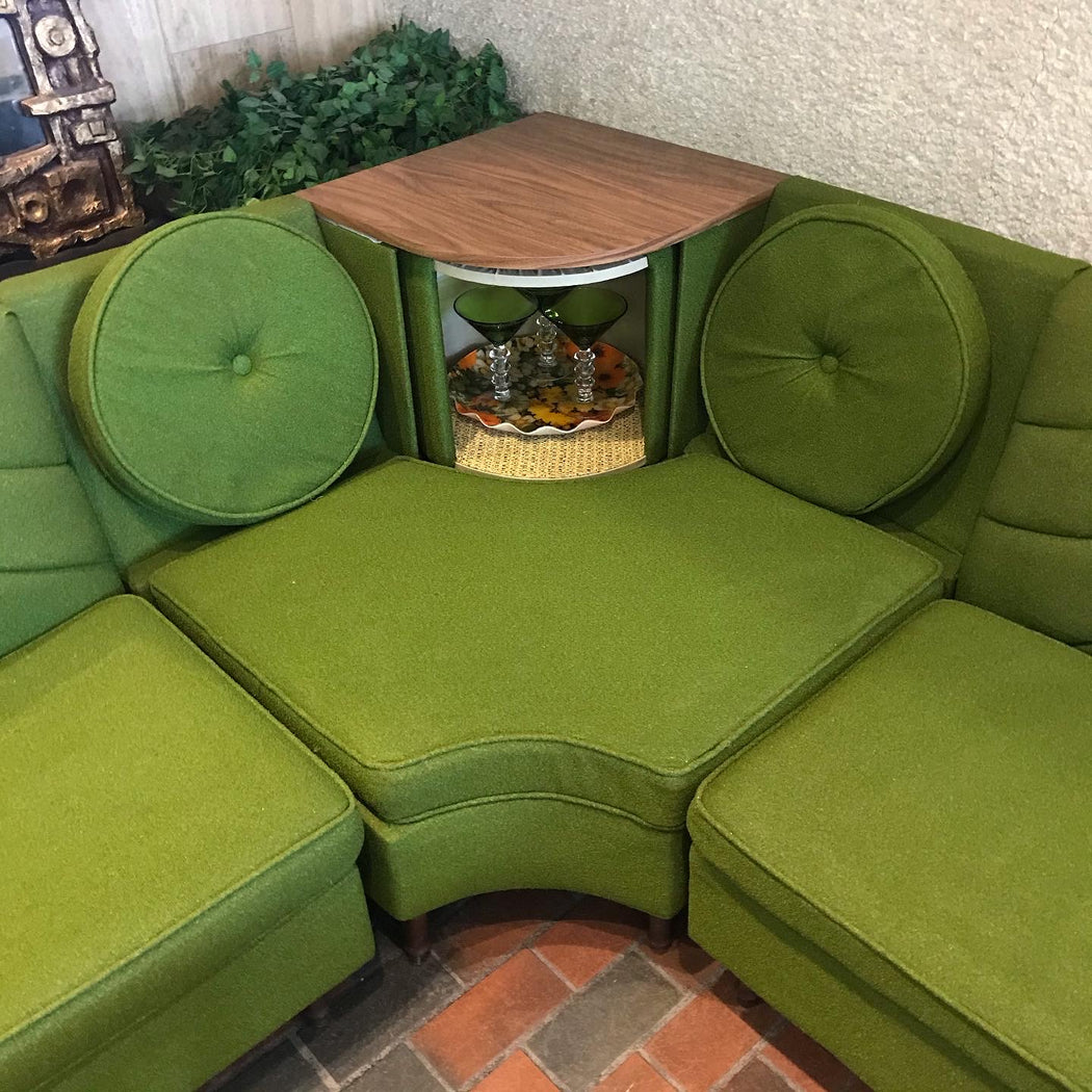 SOLD • Kermit Green Sectional Sofa