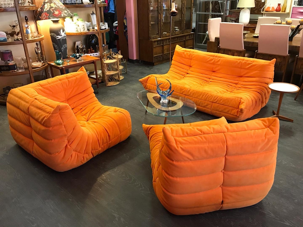 SOLD • TOGO Sofa, Fireside Chair + Corner Seat