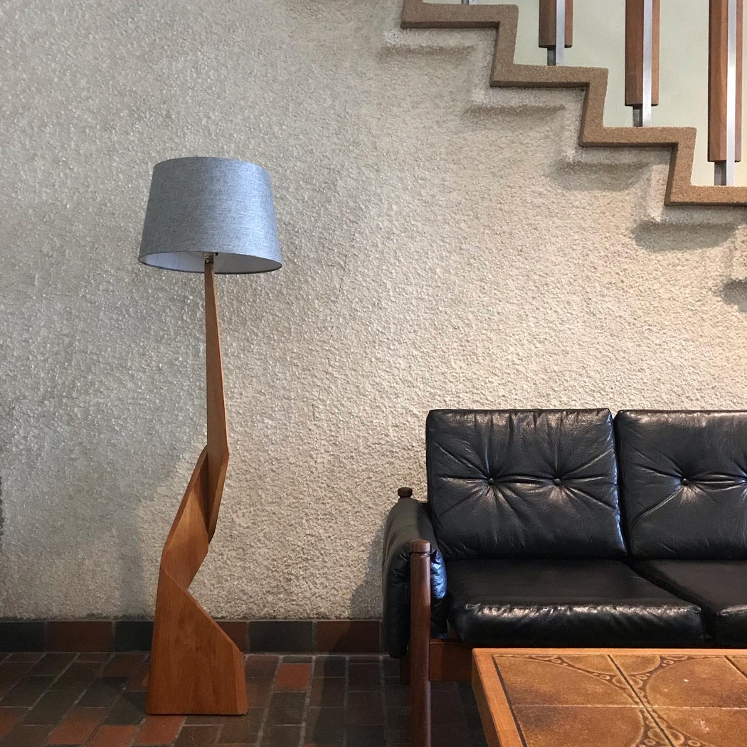 SOLD • Teak Zig Zag Lamp