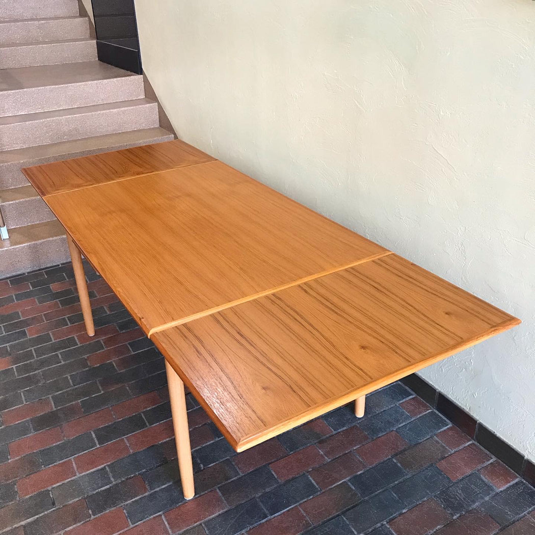 SOLD • Teak Slide Leaf Dining Table