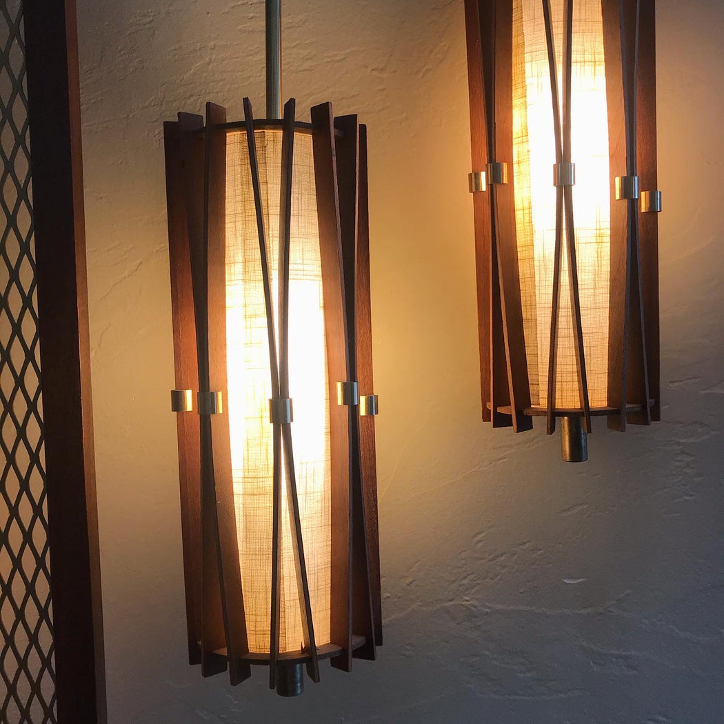 SOLD • Tension Pole Room Divider Lamp