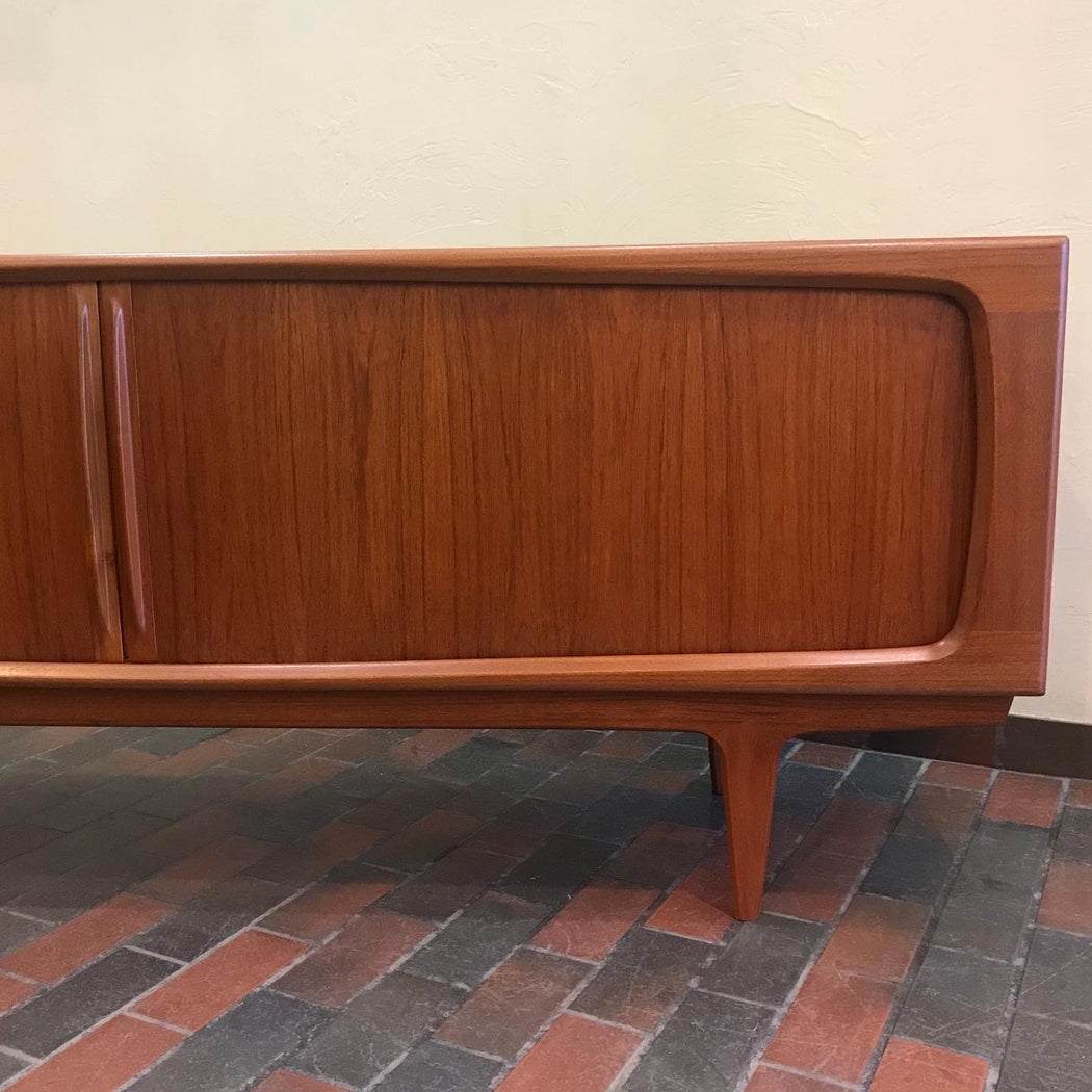 SOLD • Danish Teak Tambour Door Credenza