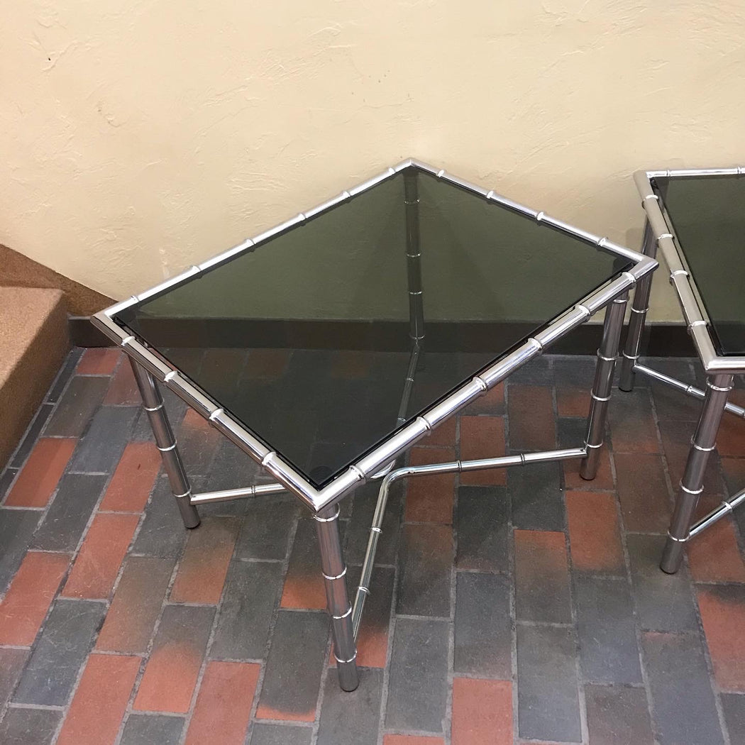 Chrome + Smoked Glass Tables