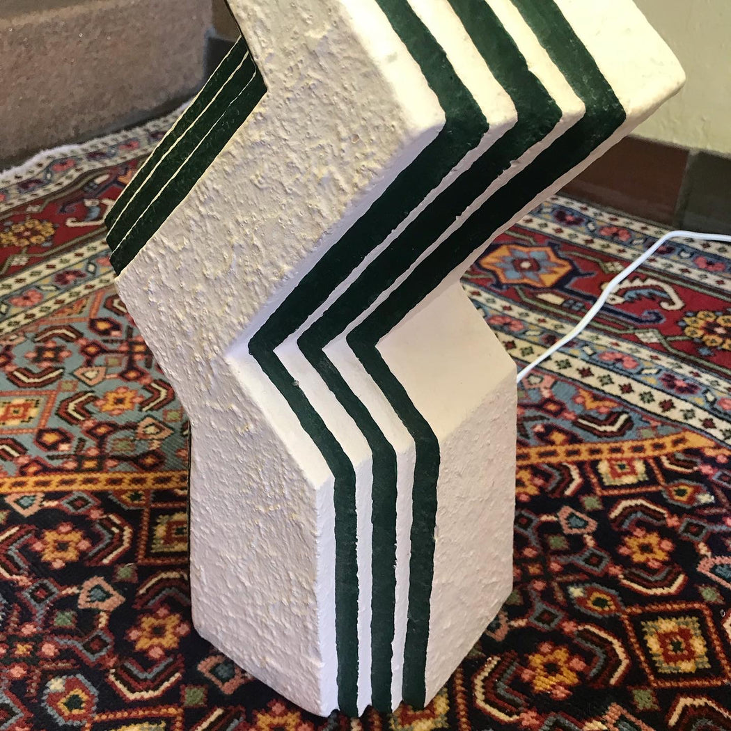SOLD 80s Ceramic Zig Zag Lamps
