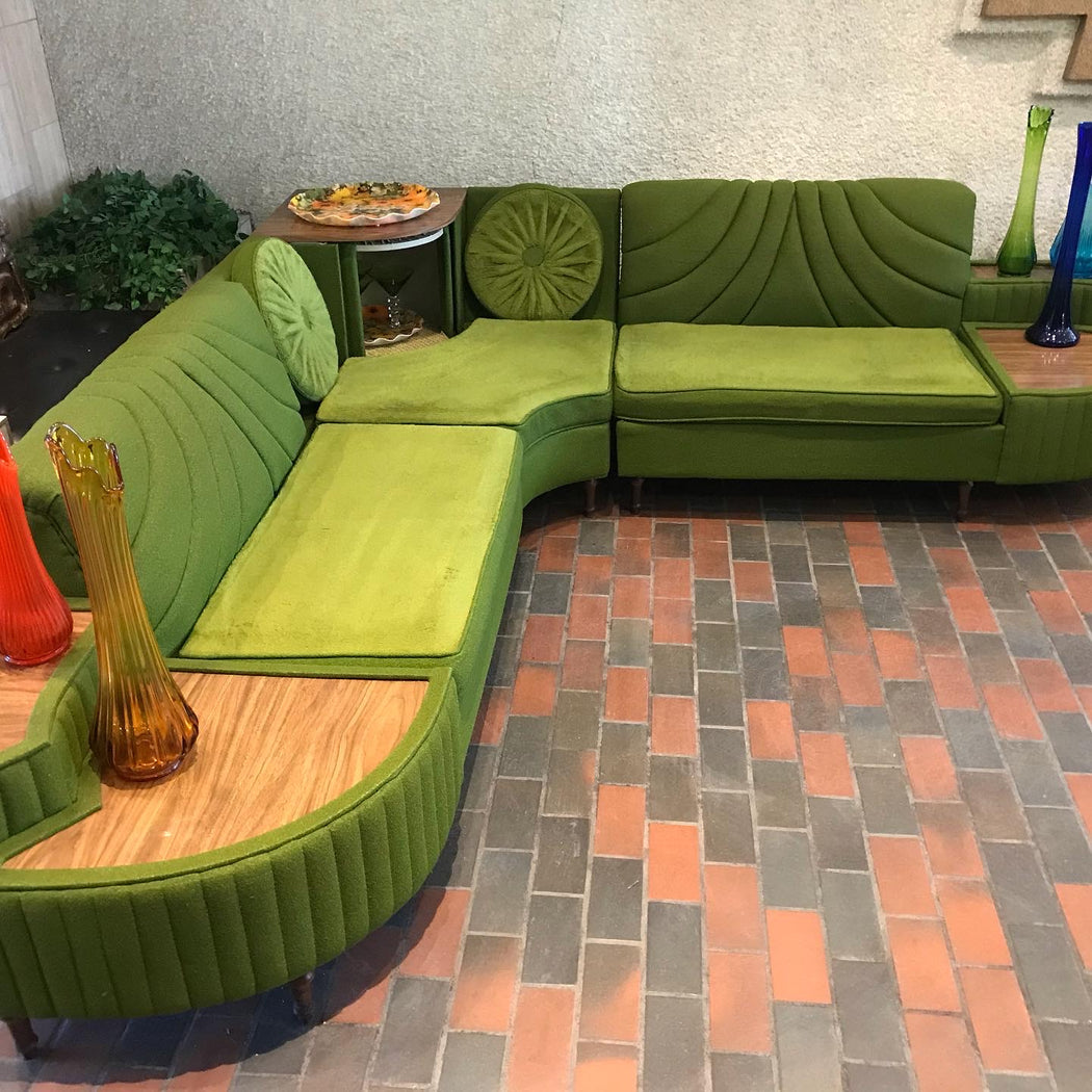 SOLD • Kermit Green Sectional Sofa